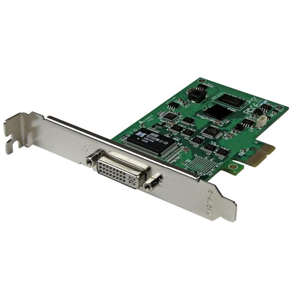 High-Definition PCIe Capture Card with HDMI, VGA, DVI, and Component inputs, capturing 1080P video at 30fps for versatile streaming.