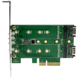 3-Port M.2 SSD (NGFF) Adapter Card - 1 x PCIe (NVMe), 2 x SATA III M.2 -PCIe 3.0