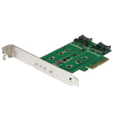 3-Port M.2 SSD (NGFF) Adapter Card - 1 x PCIe (NVMe), 2 x SATA III M.2 -PCIe 3.0