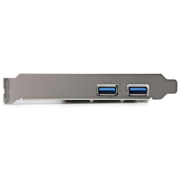 2-Port PCIe USB 3.0 controller card with SATA power, enabling high-speed connectivity and versatile installation options.