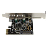 2-Port PCIe SuperSpeed USB 3.0 Controller Card with SATA power connection for fast data transfer and device compatibility.