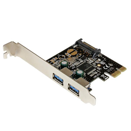 2-Port PCI Express USB 3.0 controller card with SATA power for enhanced connectivity and high-speed data transfer.