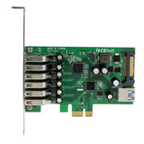 7-Port PCI Express USB 3.0 Card with standard/low-profile design, enabling fast connections for multiple devices at 5 Gbps.