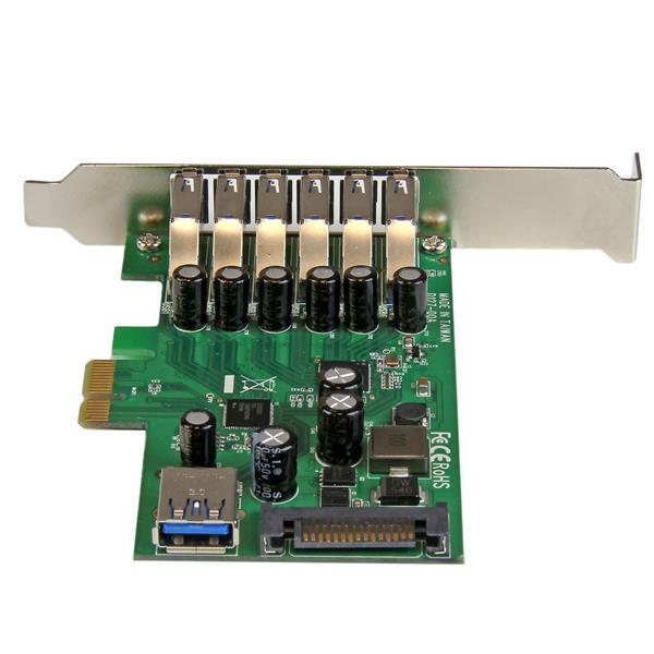 7-Port PCI Express USB 3.0 Card with dual-profile design for fast connectivity to multiple devices at 5 Gbps.