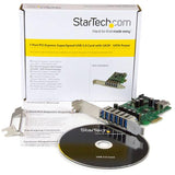 7-Port PCI Express USB 3.0 card for standard and low-profile setups, enabling fast connectivity for multiple devices.