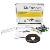 4 Port PCI Express USB card with 3 external and 1 internal USB 2.0 ports, supports high-speed data transfer up to 480 Mbps.