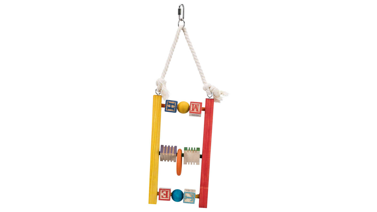 Colorful 15cm bird ferris wheel swing, perfect for small birds to play and rest in cage environments.