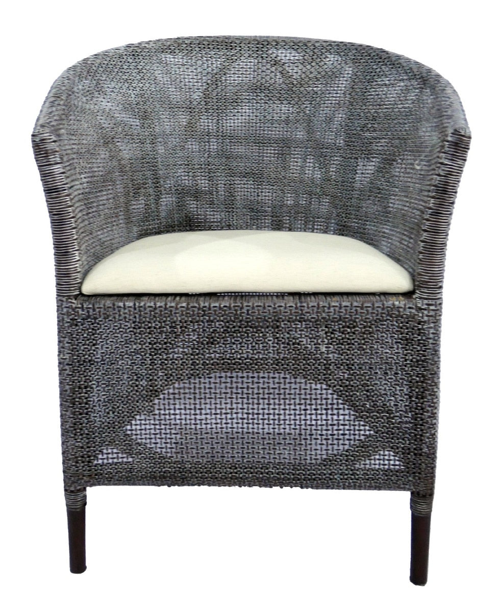 KUTA ARMCHAIR - BLACK/GREY WASH & OATMEAL