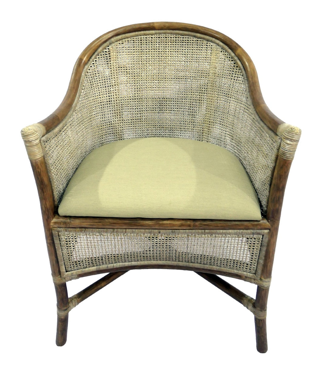 SANUR ARMCHAIR - SMOKE GREY/WHITE WASK & OATMEAL