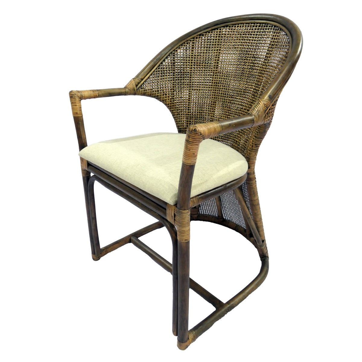 JIMBARAN ARMCHAIR - ANTIQUE BROW/BLACK WASH & OATMEAL