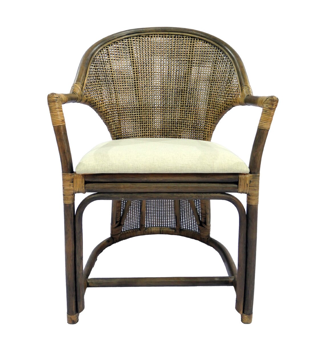 JIMBARAN ARMCHAIR - ANTIQUE BROW/BLACK WASH & OATMEAL