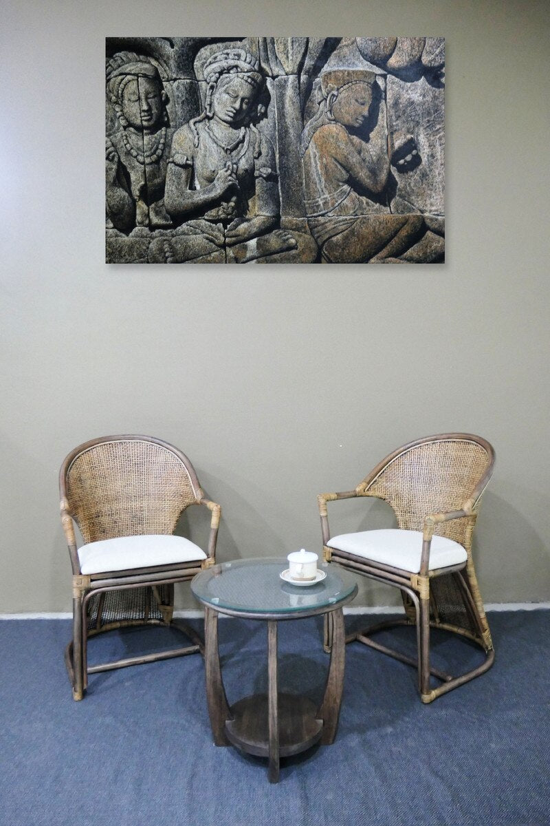 JIMBARAN ARMCHAIR - ANTIQUE BROW/BLACK WASH & OATMEAL