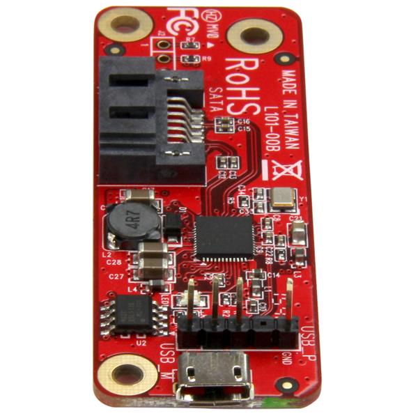 USB to SATA converter connecting Raspberry Pi to SATA drives, enhancing data storage for projects and applications.