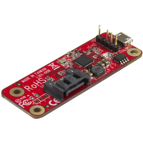 USB to SATA converter connecting a Raspberry Pi to SATA drives, enhancing storage capabilities for various projects.