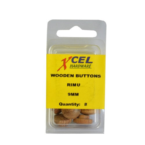Wooden Pin Buttons Rimu  9mm  8/Pack
