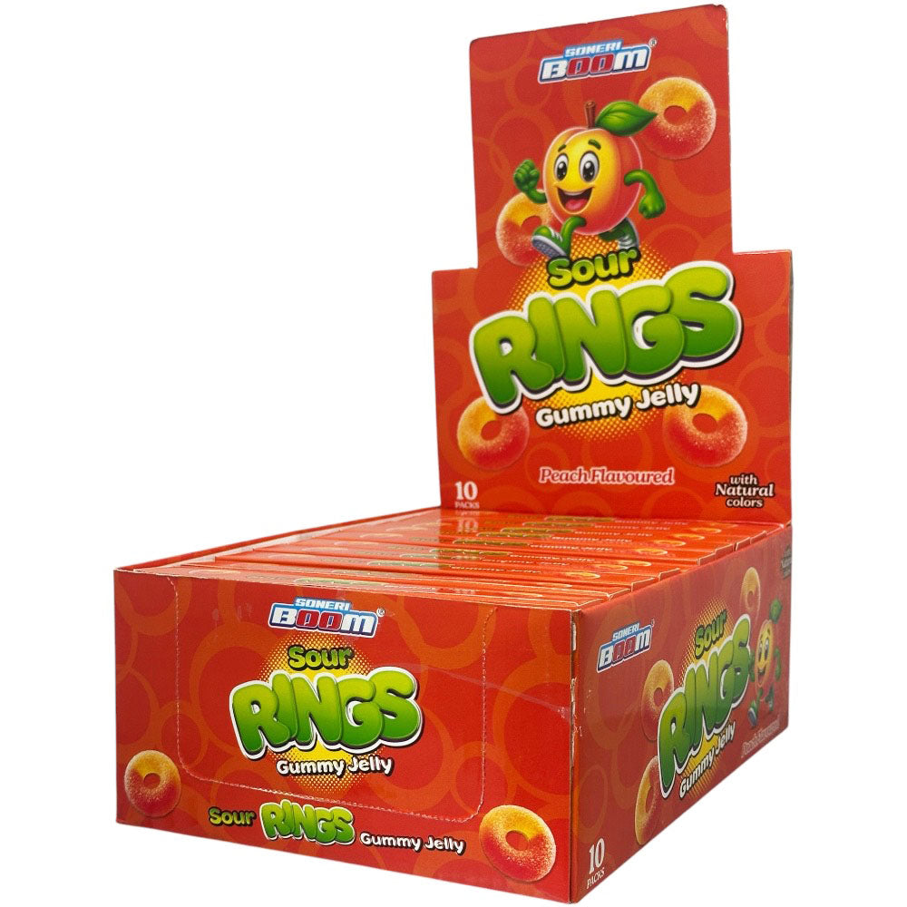 TB Sour Jelly Rings 100gm - Box of 10 Packs