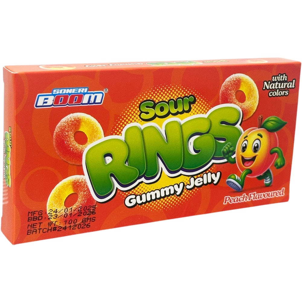 TB Sour Jelly Rings 100gm - Box of 10 Packs
