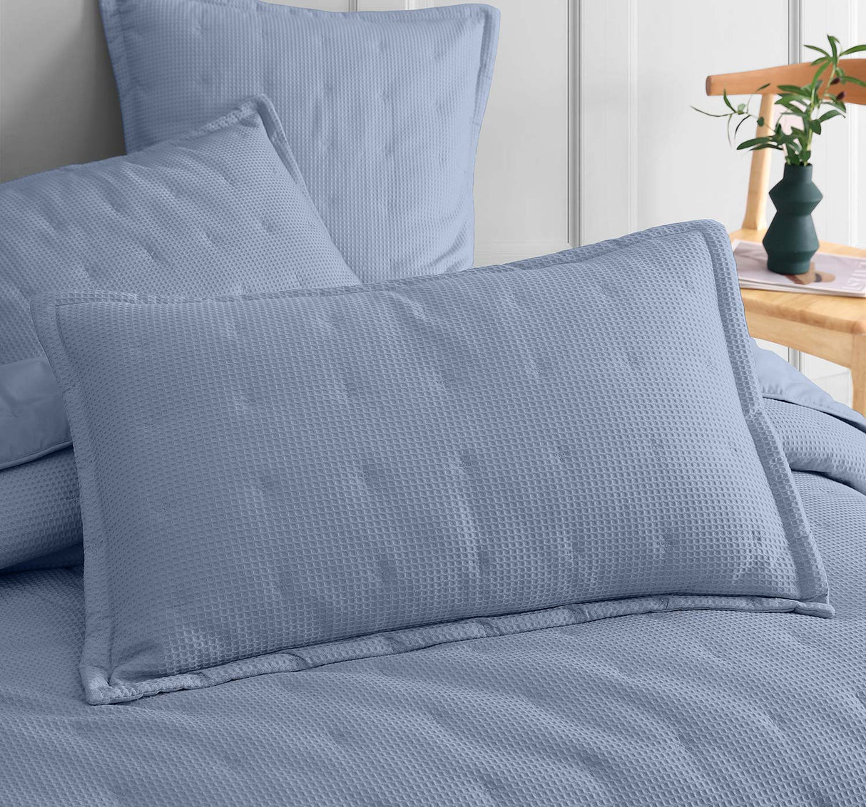 Ascot Steel Pillowsham Pair by Logan and Mason Platinum