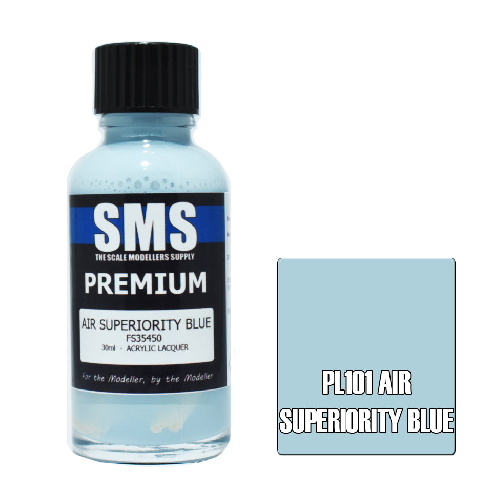 AIR BRUSH PAINT 30ML PREMIUM AIR SUPERIORITY BLUE ACRYLIC LACQUER