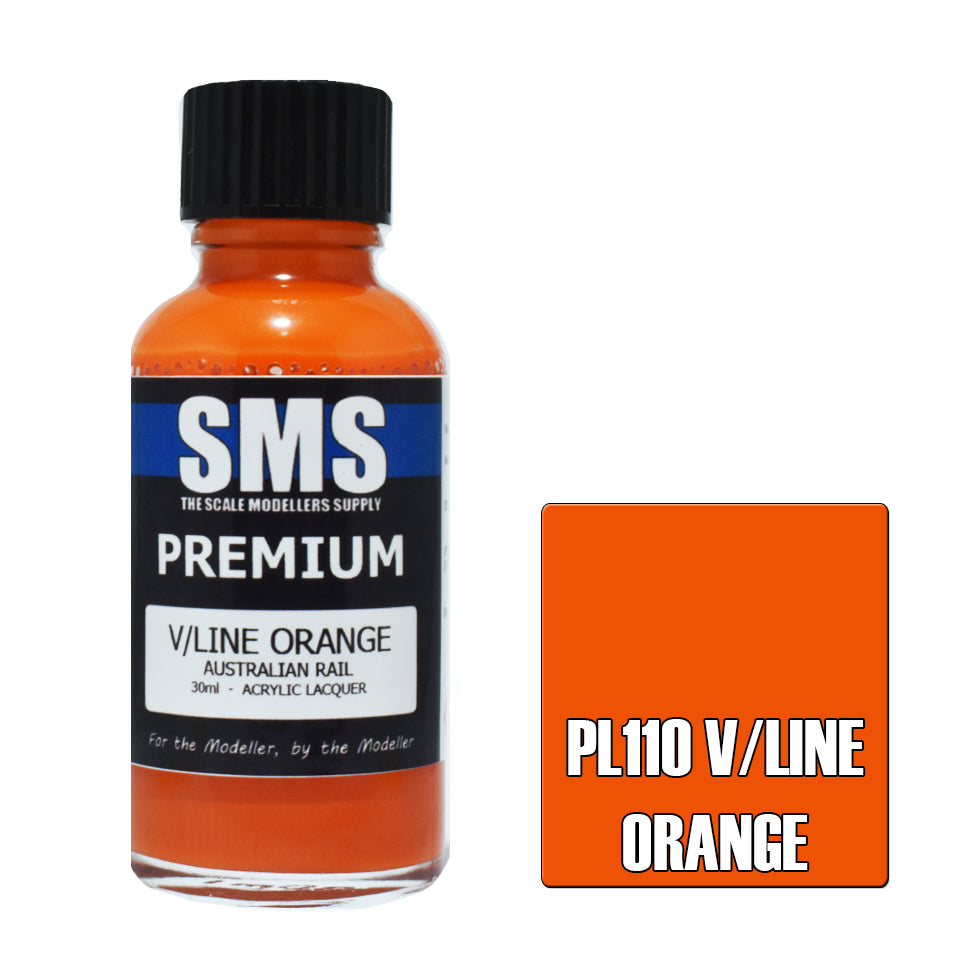AIR BRUSH PAINT 30ML PREMIUM V/LINE ORANGE  ACRYLIC LACQUER