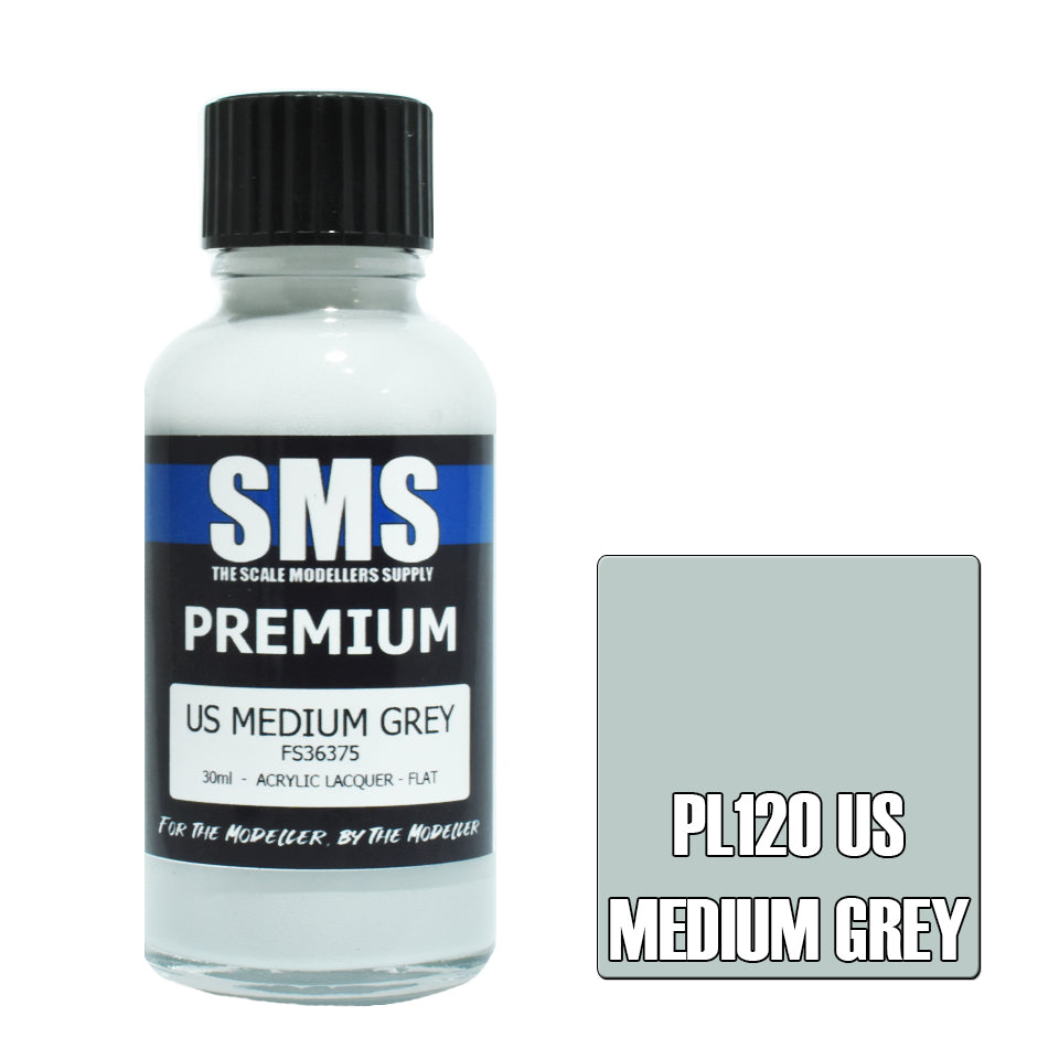 AIR BRUSH PAINT 30ML PREMIUM US MEDIUM GREY  ACRYLIC LACQUER