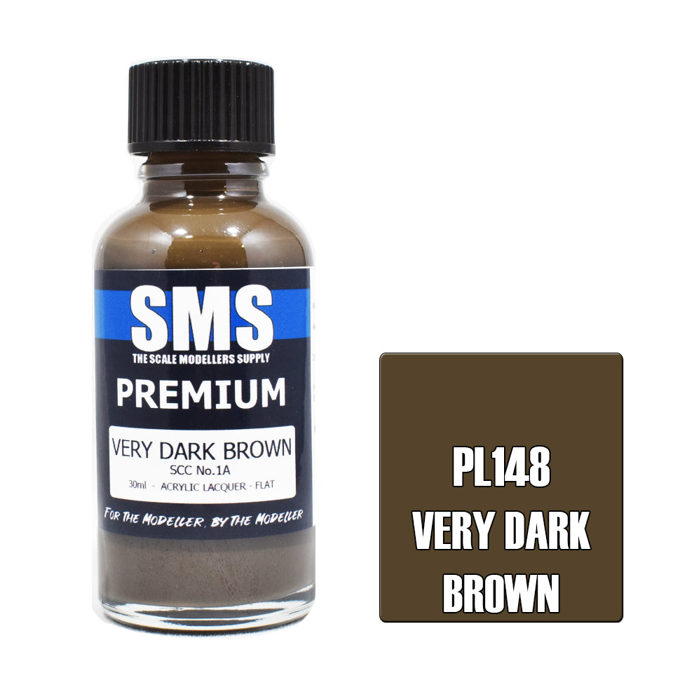 AIR BRUSH PAINT 30ML PREMIUM VERY DARK BROWN SCC NO.1A  ACRYLIC LACQUER