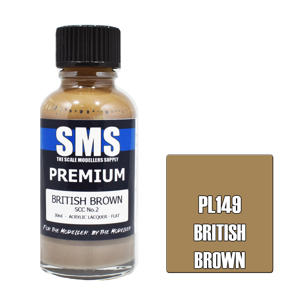 AIR BRUSH PAINT 30ML PREMIUM BRITISH BROWN SCC NO.2  ACRYLIC LACQUER
