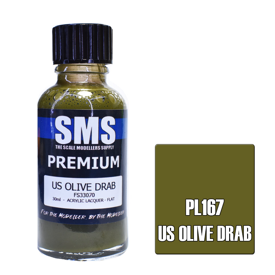 AIR BRUSH PAINT 30ML PREMIUM US OLIVE DRAB ACRYLIC LACQUER