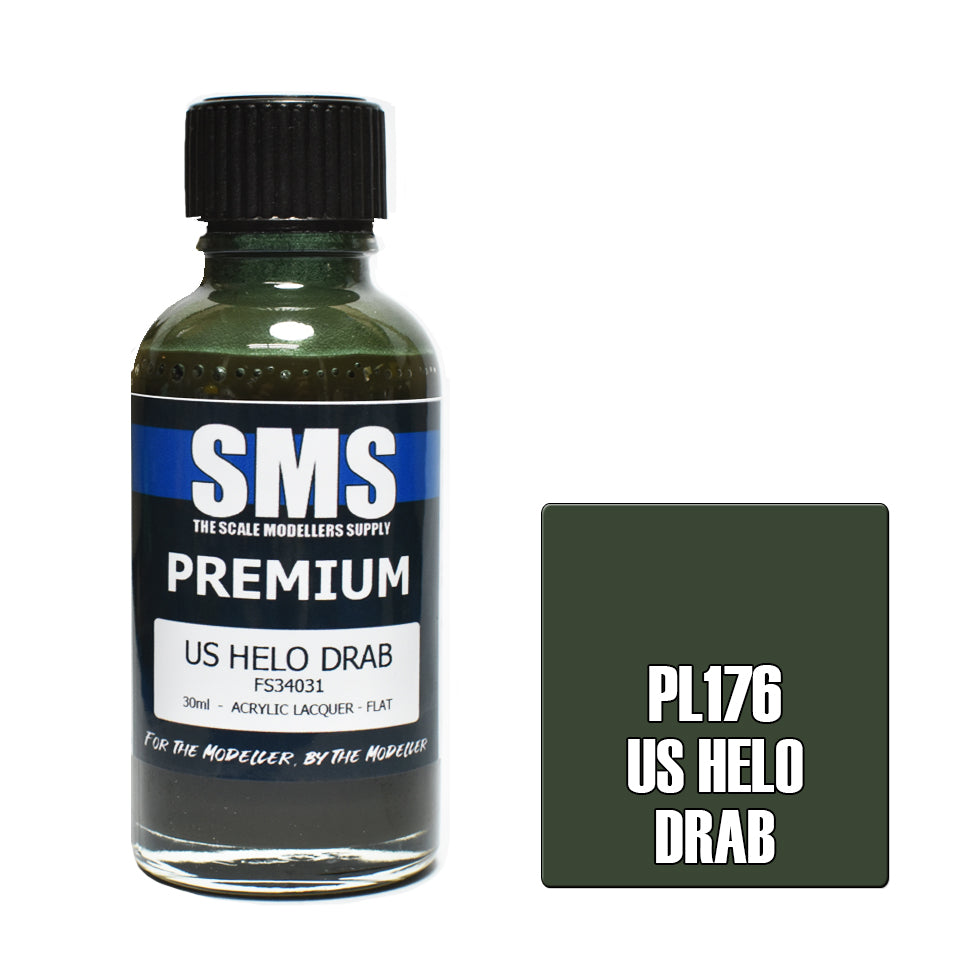 AIR BRUSH PAINT 30ML PREMIUM US HELO DRAB  ACRYLIC LACQUER