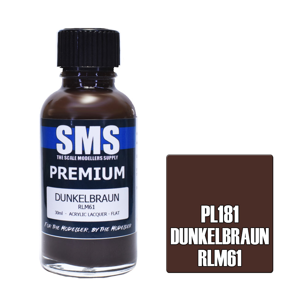 AIR BRUSH PAINT 30ML PREMIUM DUNKELBRAUN RLM61  ACRYLIC LACQUER