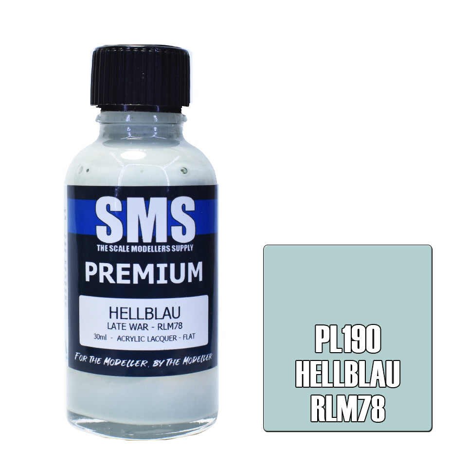 AIR BRUSH PAINT 30ML PREMIUM HELLBLAU RLM78 ACRYLIC LACQUER