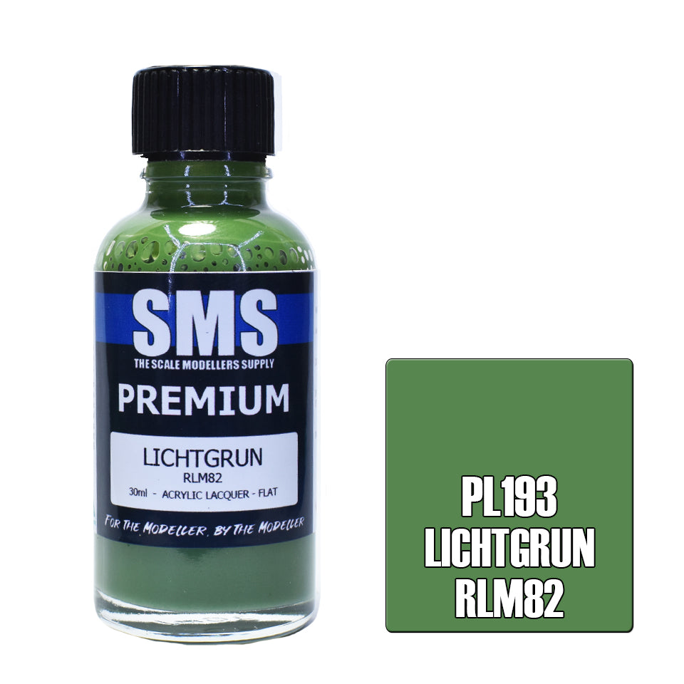 AIR BRUSH PAINT 30ML PREMIUM LICHTGRUN RLM82  ACRYLIC LACQUER