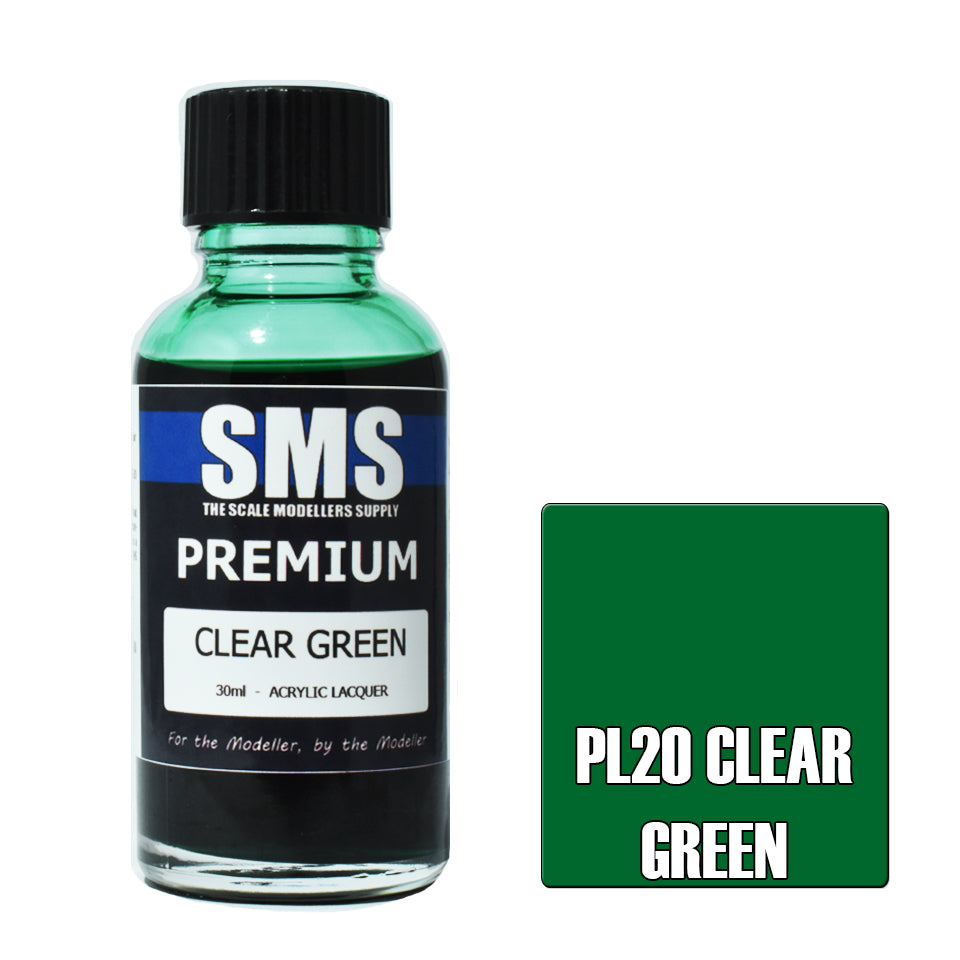 AIR BRUSH PAINT 30ML PREMIUM CLEAR GREEN ACRYLIC LACQUER SCALE MODELLERS SUPPLY