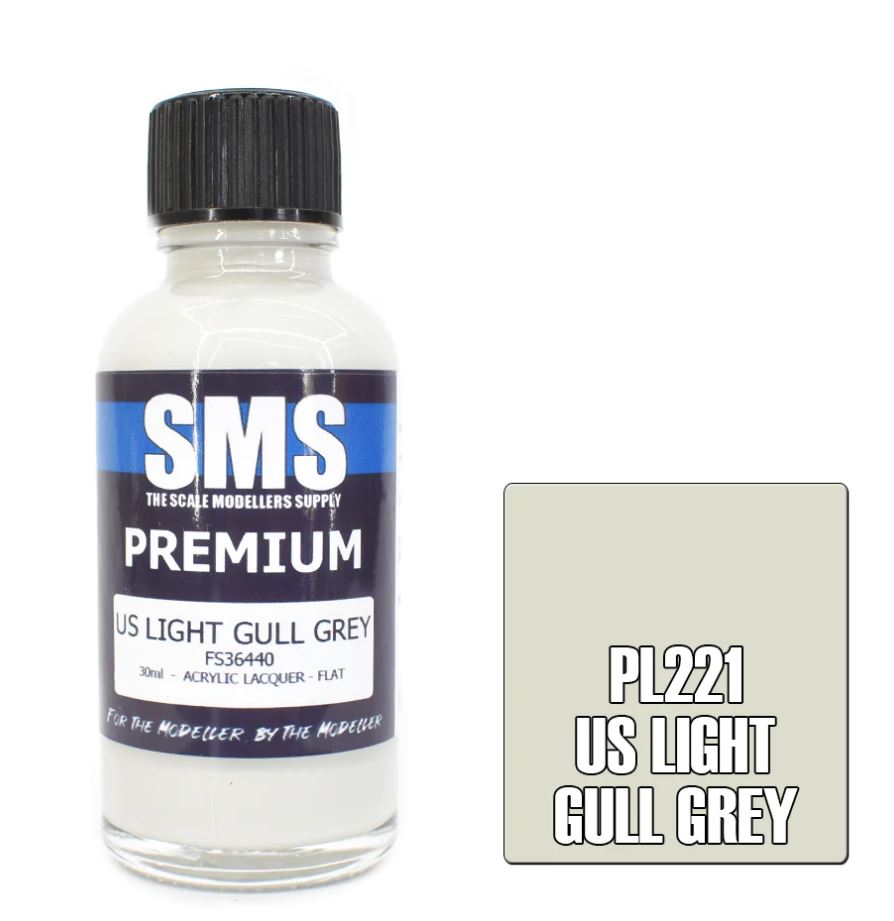 AIR BRISH PAINT 30ML PREMIUM US LIGHT GULL GREY ACRYLIC LACQUER