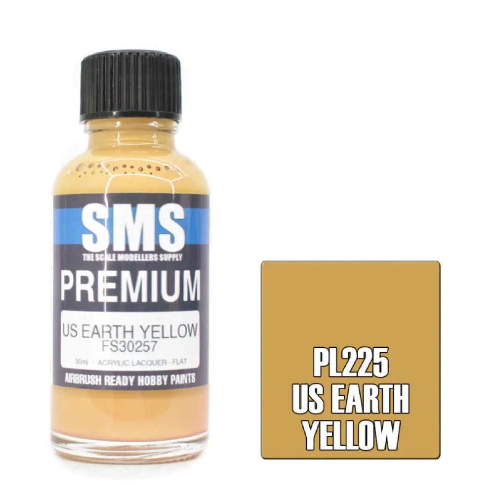 AIR BRUSH PAINT 30ML PREMIUM US EARTH YELLOW ACRYLIC LACQUER