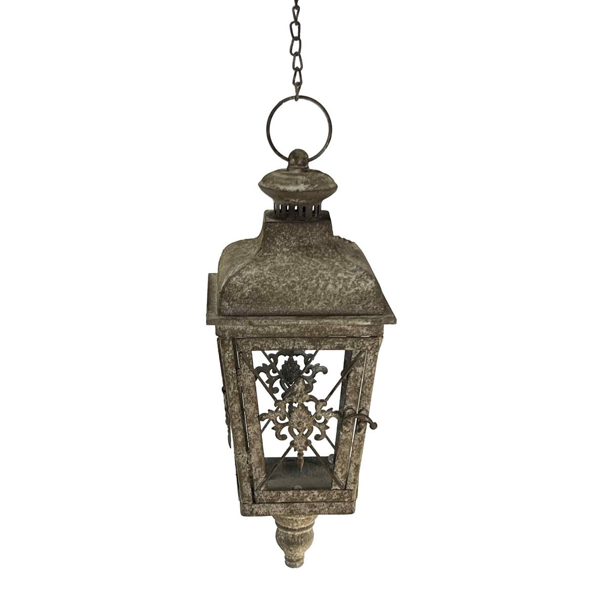 ANTIQUE METAL HANGING LANTERN -  170x170x430