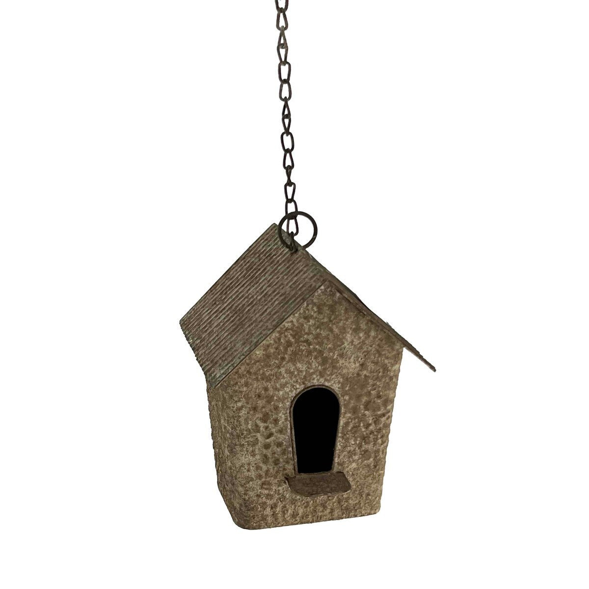 ANTIQUE METAL HANGIG BIRD HOUSE