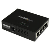 4-Port Gigabit Midspan PoE+ Injector with compact design, 120W power distribution, and easy plug-and-play operation.