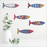 Vibrant Pop Out Fiesta Fish wall art set, crafted from durable textured board, perfect for playful interior decor.