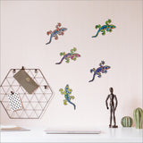 Colorful pop-out gecko wall art set, made from durable textured board, ideal for custom home decor in any room.