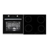 Parmco Pack 600mm 10 Function Black Oven and 4 Element Black Induction Cooktop