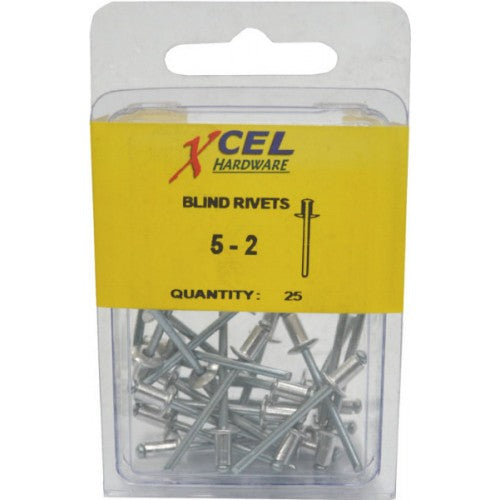 Truss head aluminium blind rivets, 4.0mm x 7.7mm, 25-pack for strong, lightweight fastening in various projects.