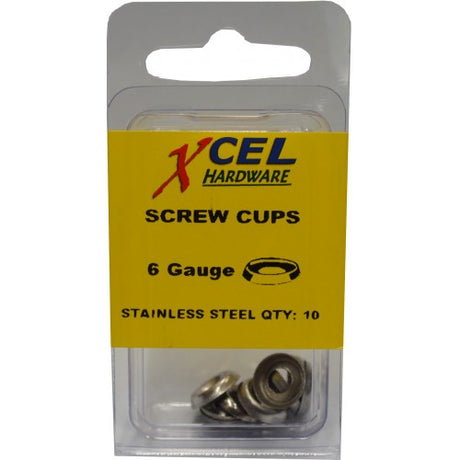 Stainless steel mini screw cup washers for 6 gauge screws, ideal for a clean finish and stable assembly.