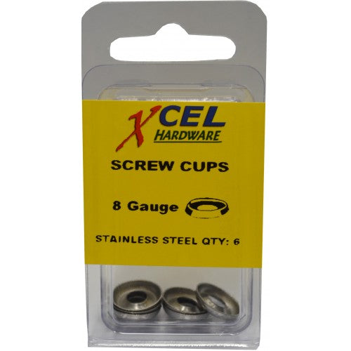 Screw Cup Washers S.S. Mini 8 Gauge (6)