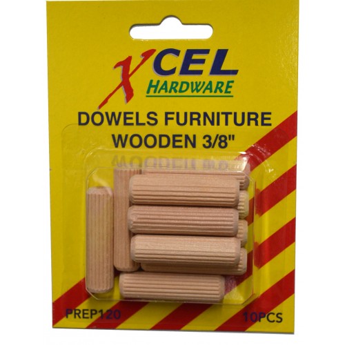 Dowels Furniture Wooden 3/8" 10mm  10 Per Card