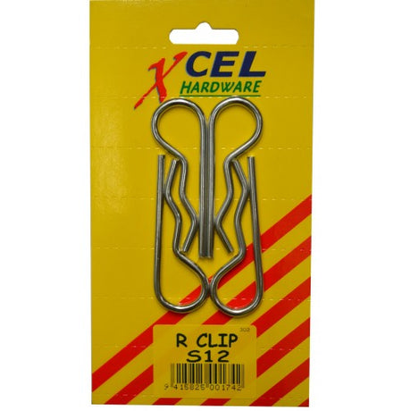 R. Clips "Goodline" 75 x 4mm S-12 pack of 4, durable metal retaining pins for versatile fastening in crafts and DIY projects.