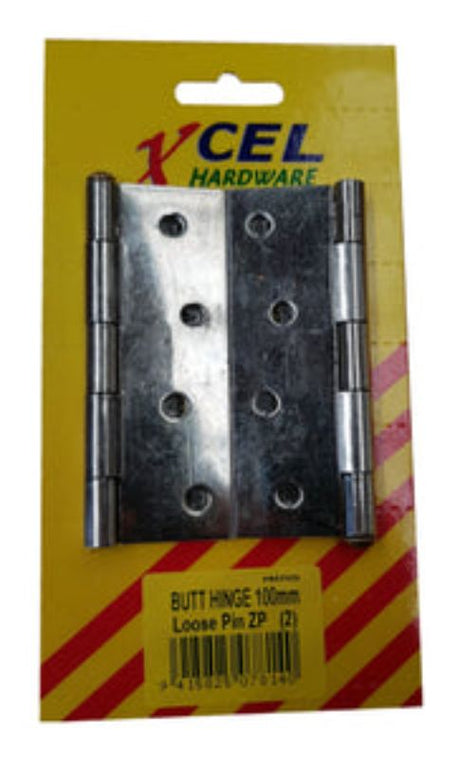 Premium zinc-plated loose pin butt hinges, 100mm steel, durable and ideal for interior/exterior door applications.