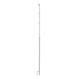 Height-adjustable steel festoon light holders (set of 2) for versatile outdoor lighting and easy assembly at events.