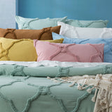 Moroccan Cotton  Vintage  Tufted  European P/Case White