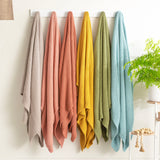 Renee Taylor Moss Seed Stitch 100% Cotton Knitted Throw 130 x 170cms Sage